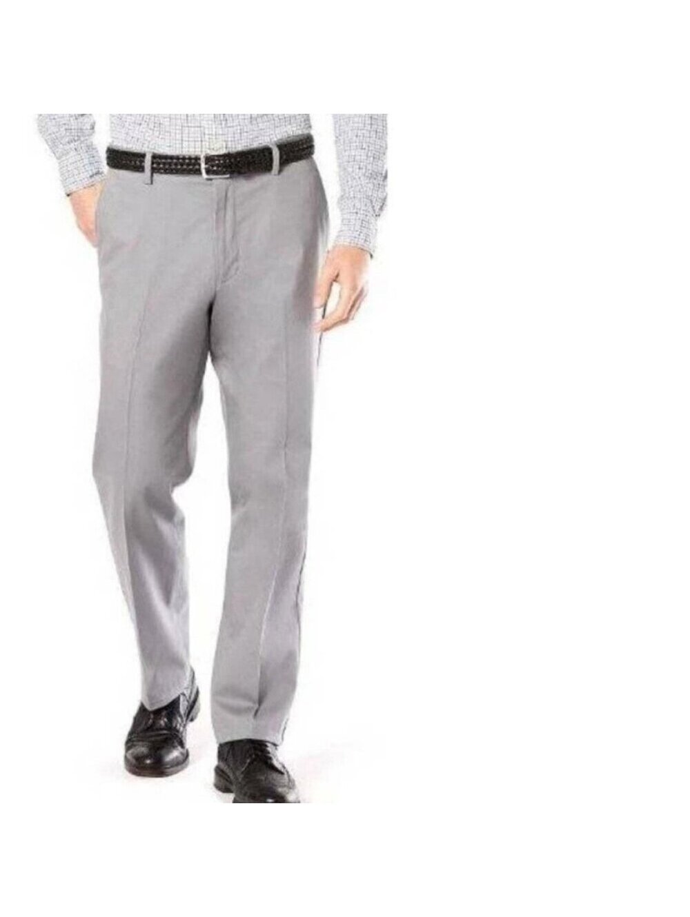 Mens Dockers D2 Pants 30x30 Light Gray Straight Flat Front Easy Khaki 4 Pkt